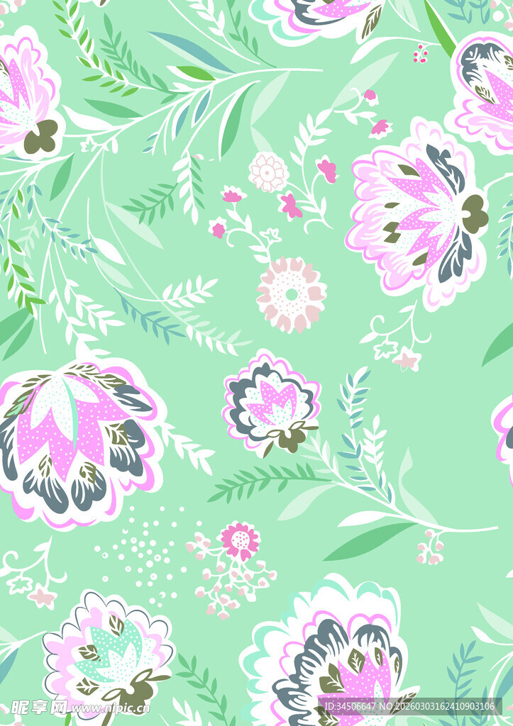 色块几何牡丹花