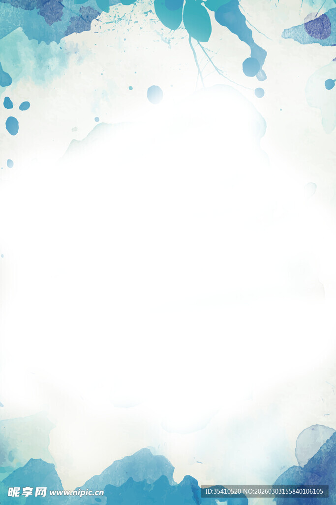 蓝白水彩风背景纹理图
