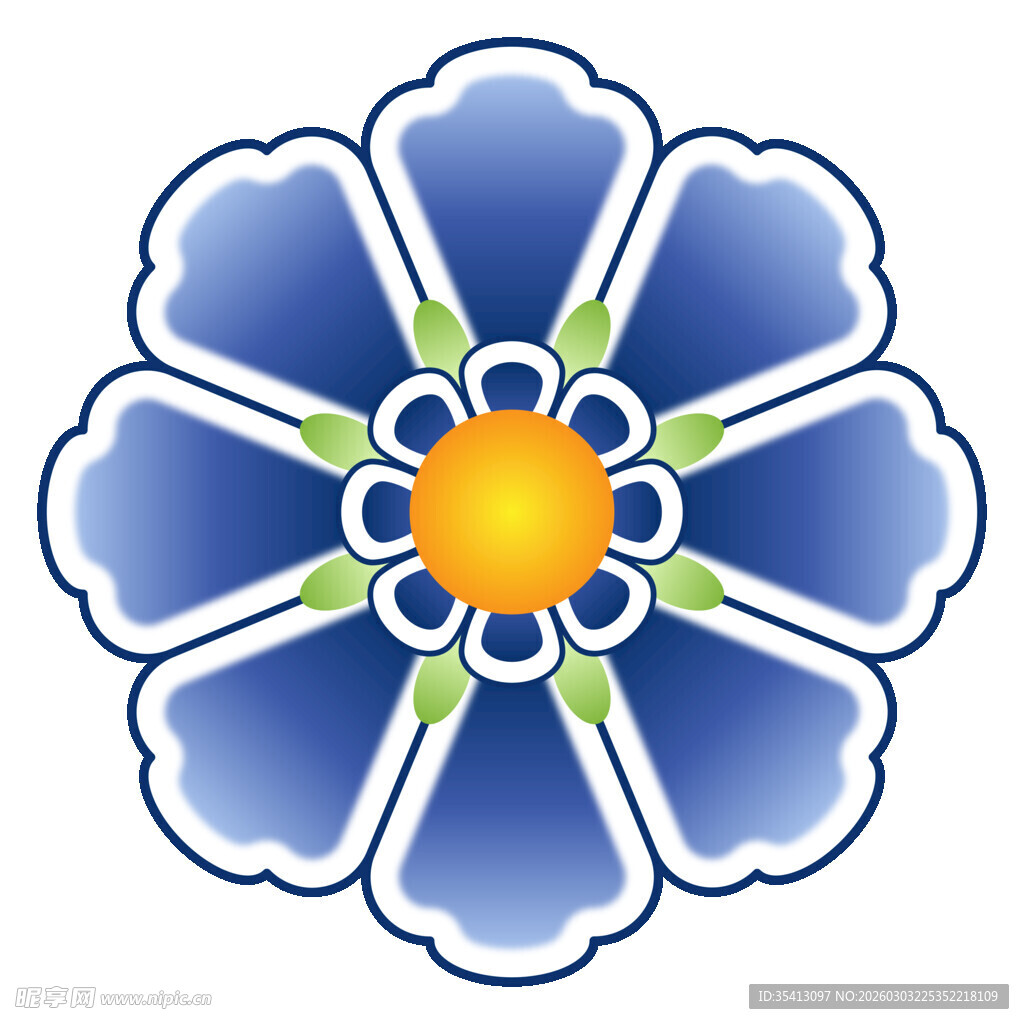 中国传统纹样团花小花