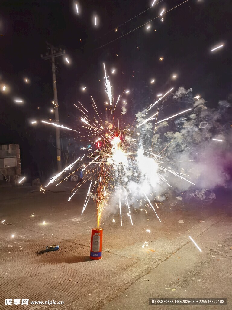 夜空中绽放的绚烂烟花