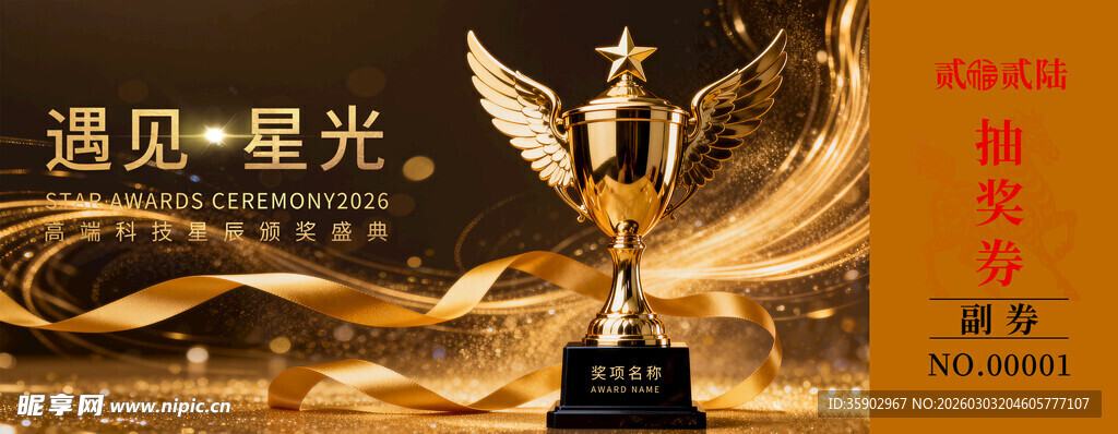 马年抽奖券模板