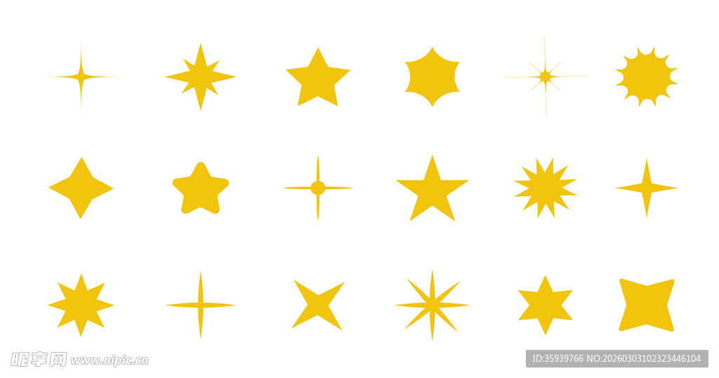金色星星图案