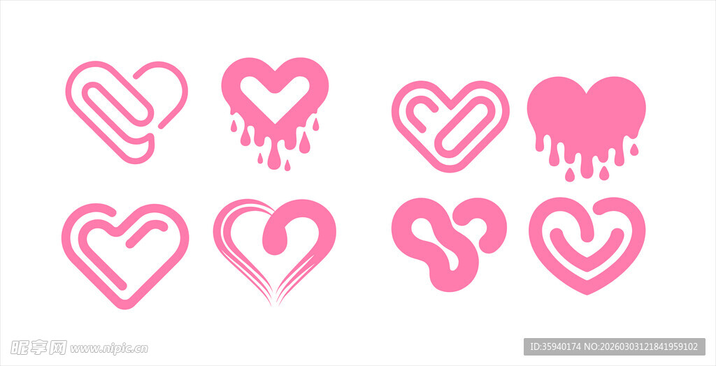 粉色爱心图案