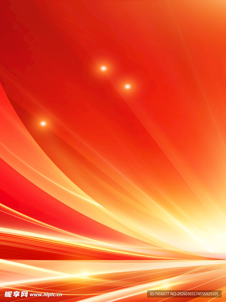 炫彩红色动感光线背景