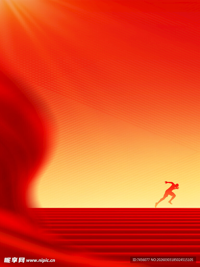 红色舞台上的孤独表演者