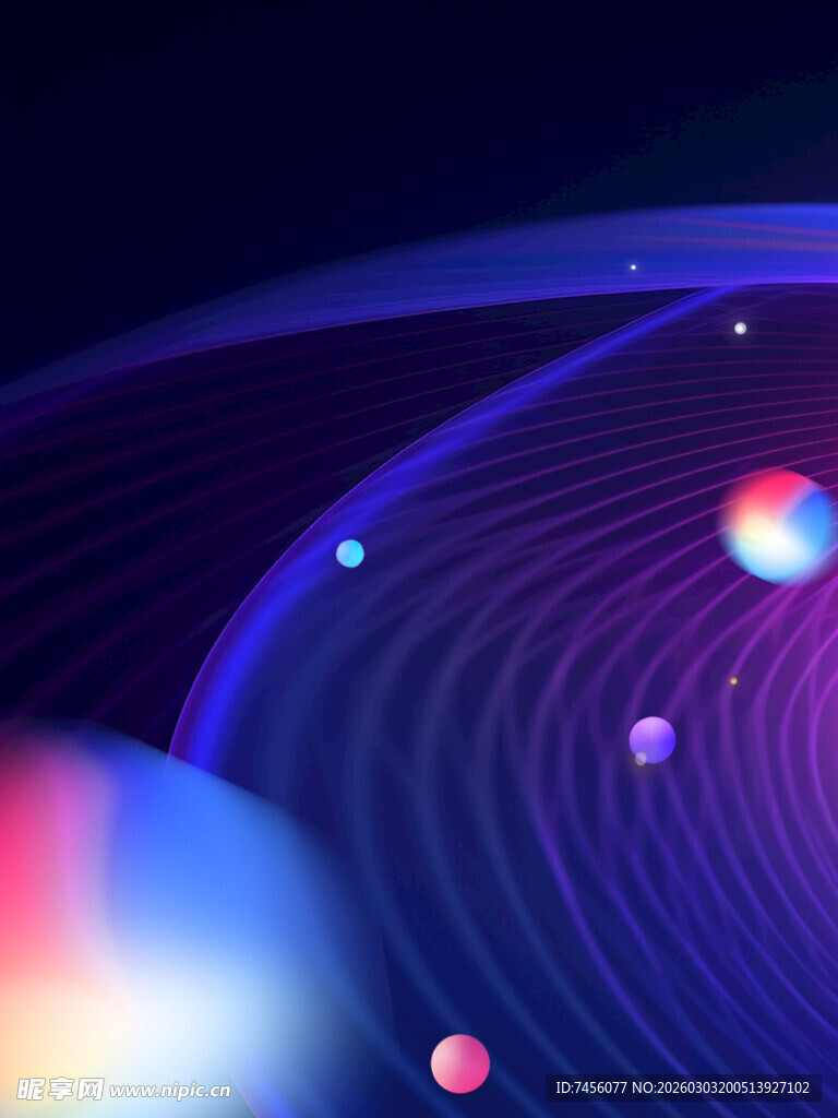 梦幻炫彩的抽象宇宙线条