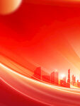红色动感城市背景图