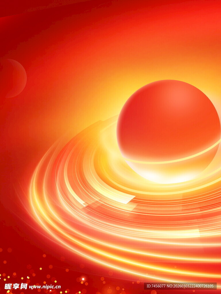 红色炫光球体特效画面