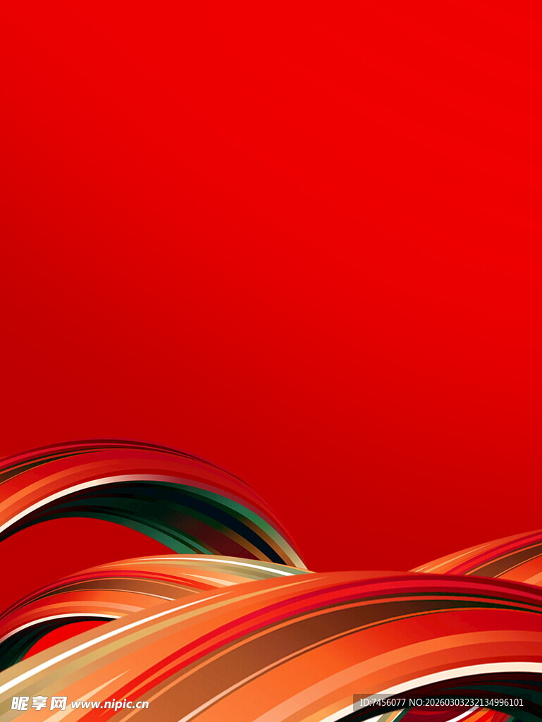 红色动感线条抽象背景图
