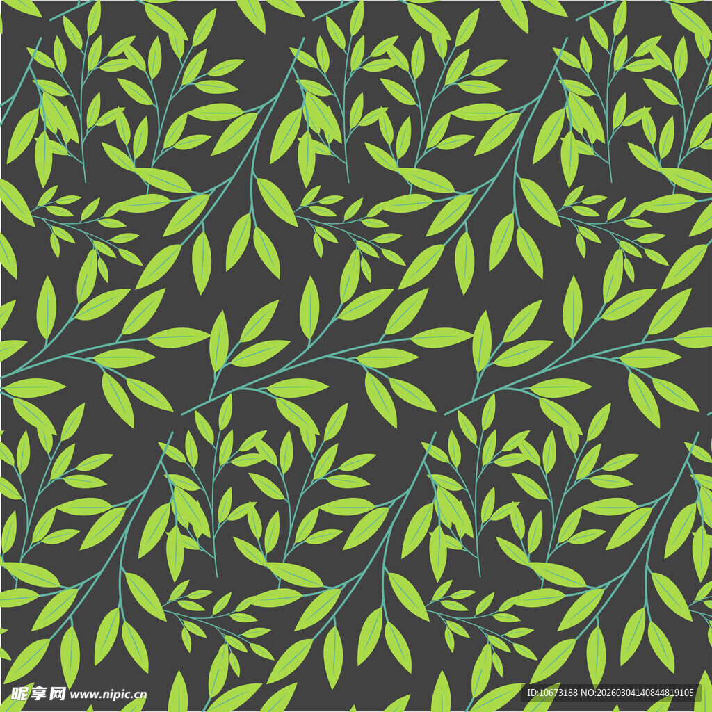 绿叶无缝图案背景设计