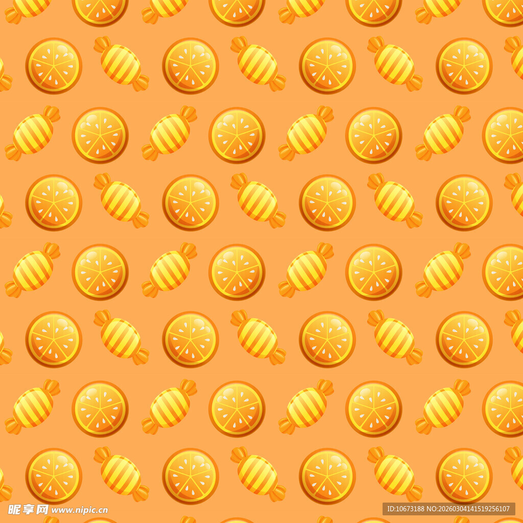 橙色背景的饼干图案