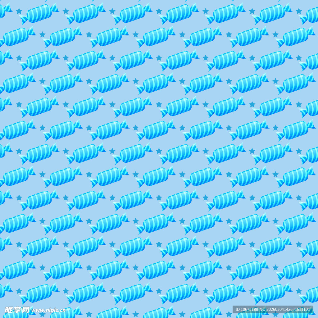 蓝色小鱼图案背景纹理
