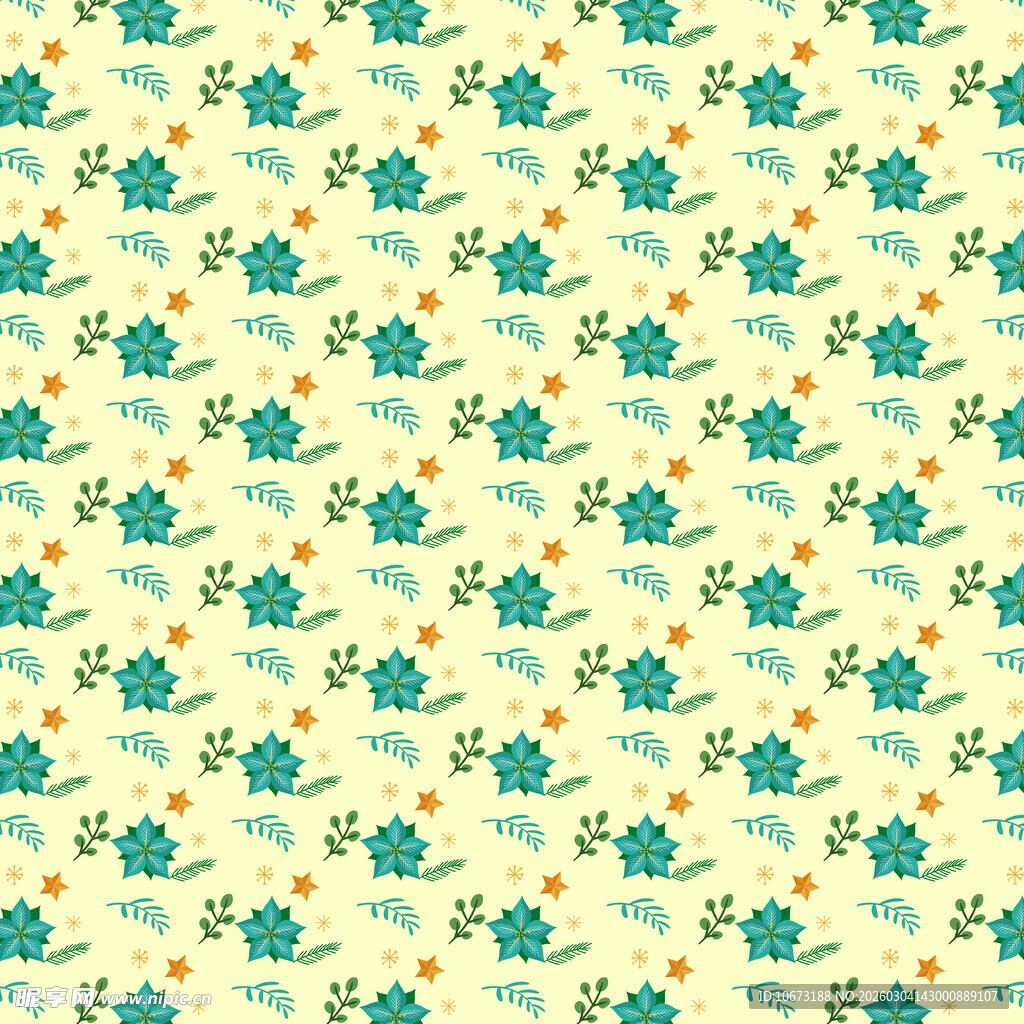 清新绿植图案背景纹理