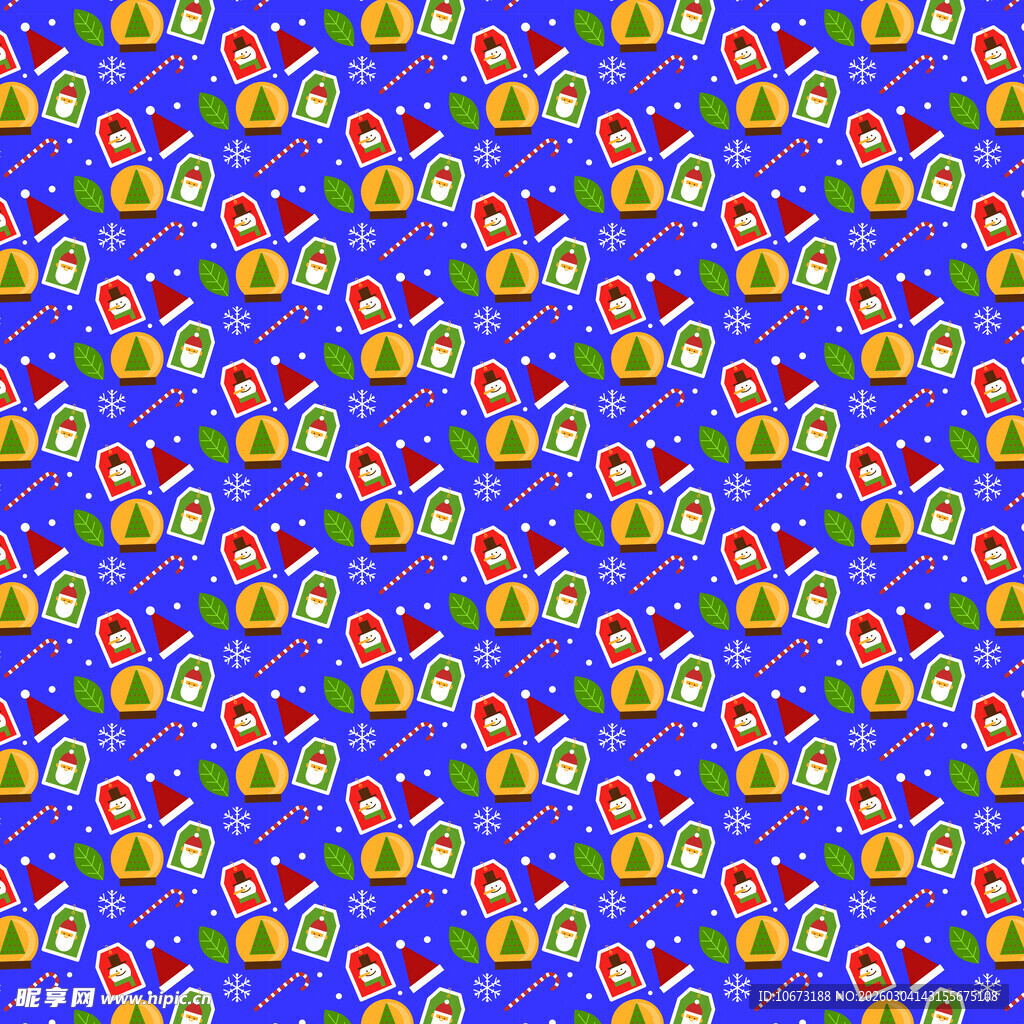 蓝色背景多彩卡通图案