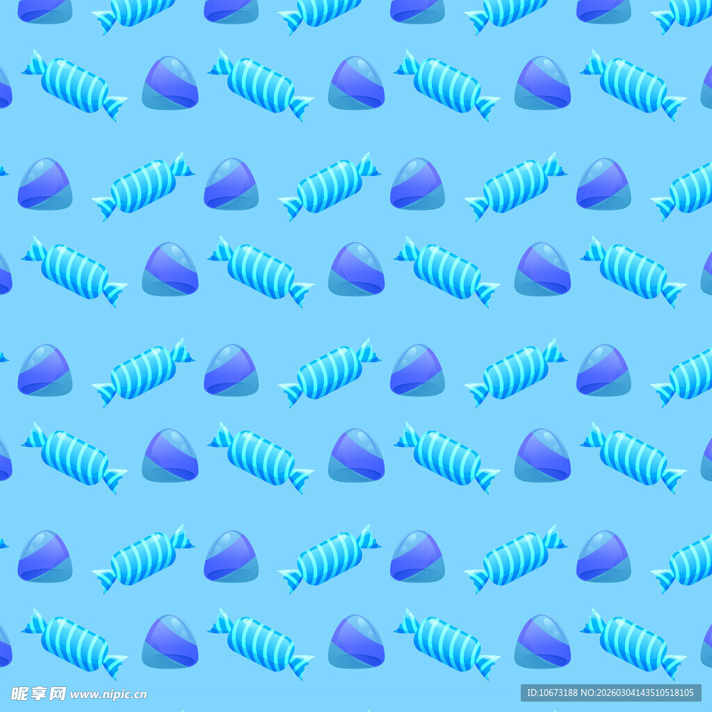 蓝色糖果可爱图案背景