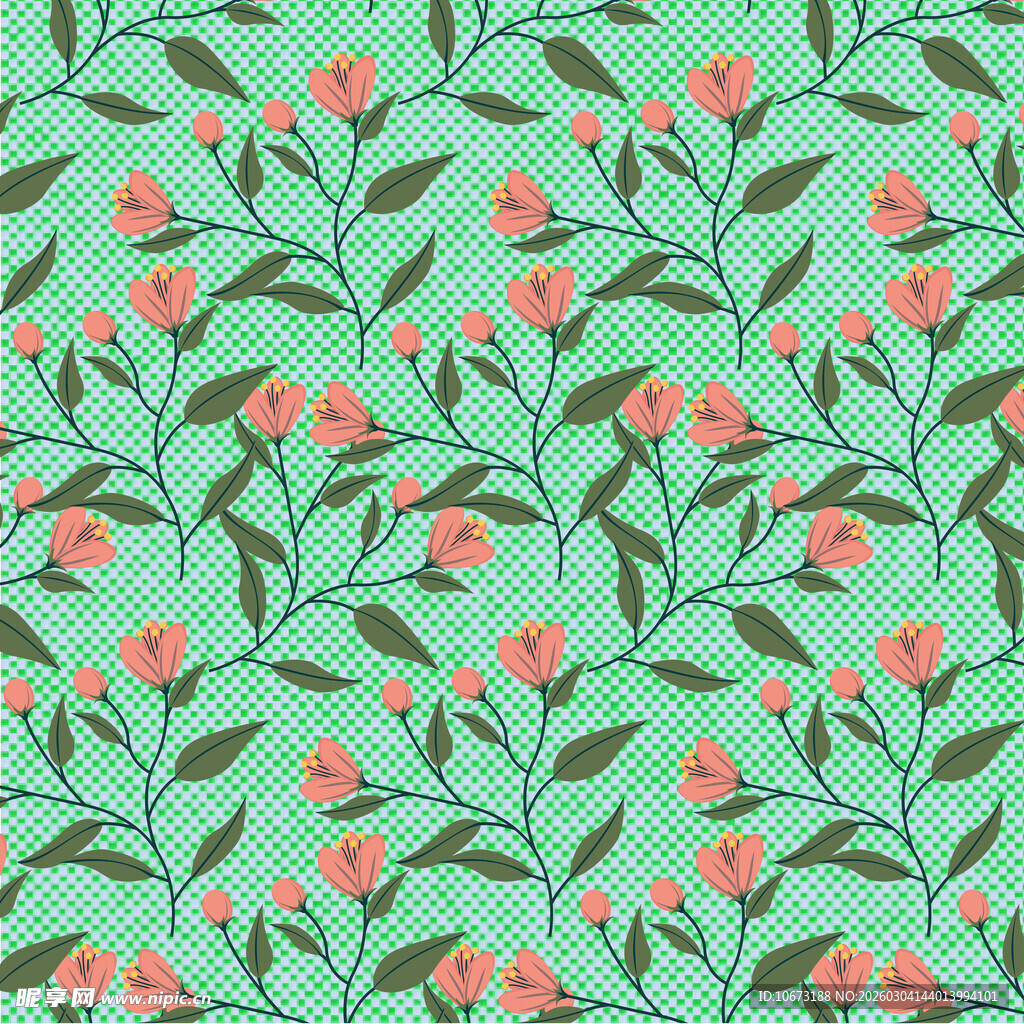 清新花卉图案背景设计