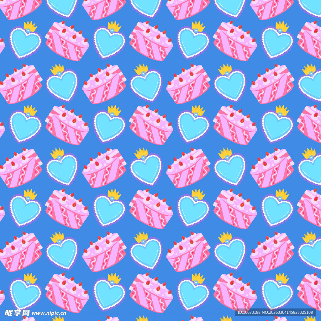 可爱心形糖果图案背景