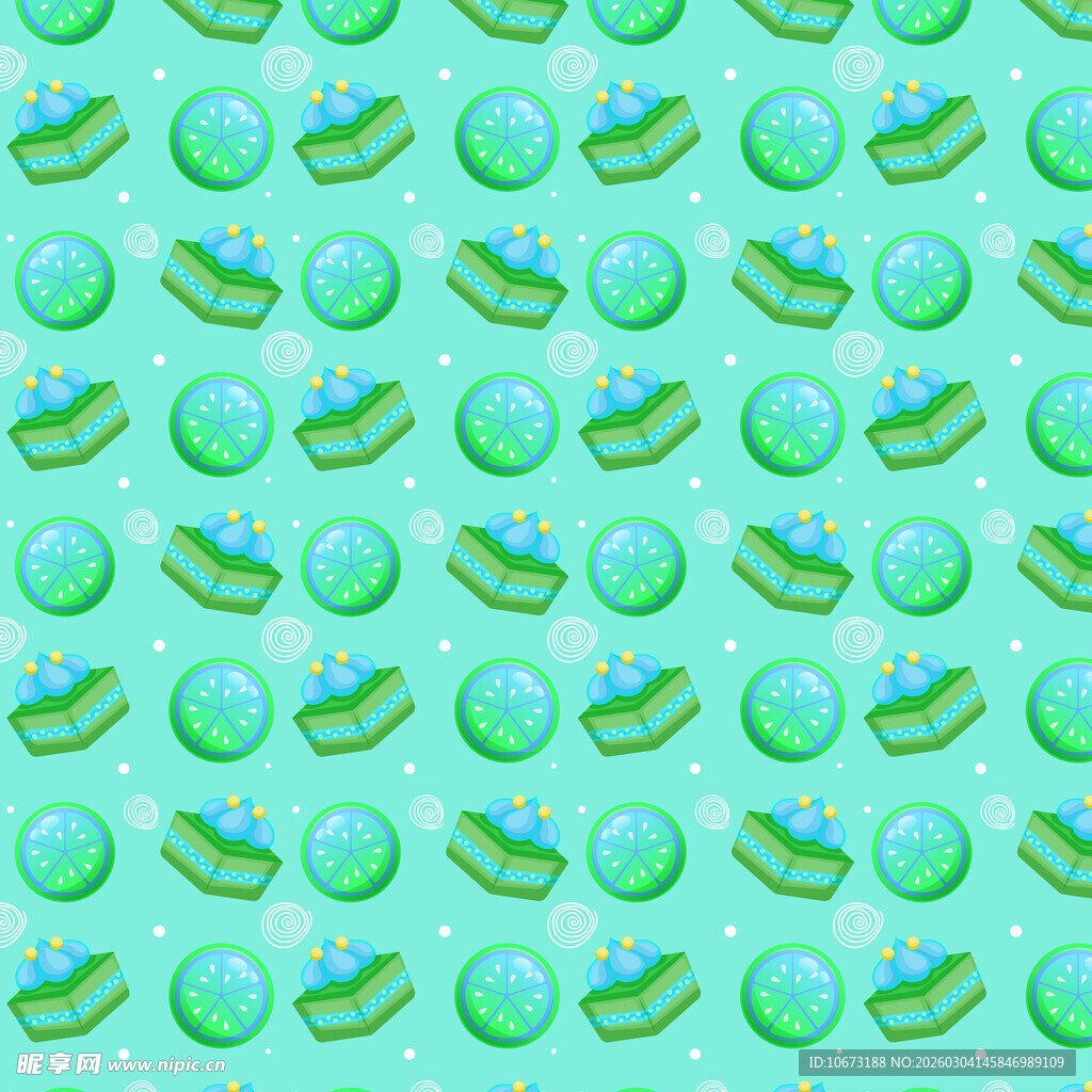 清新绿底圆形图案背景