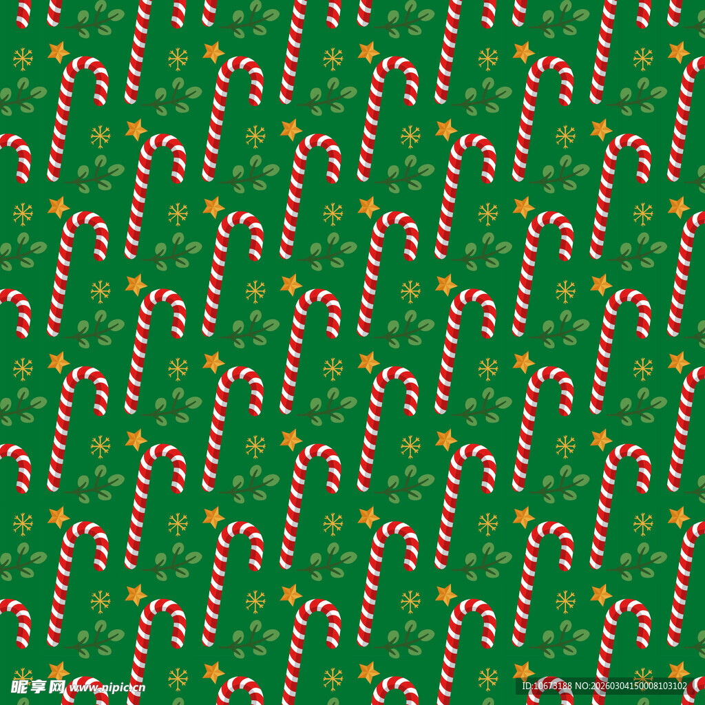 圣诞糖果手杖绿色背景图