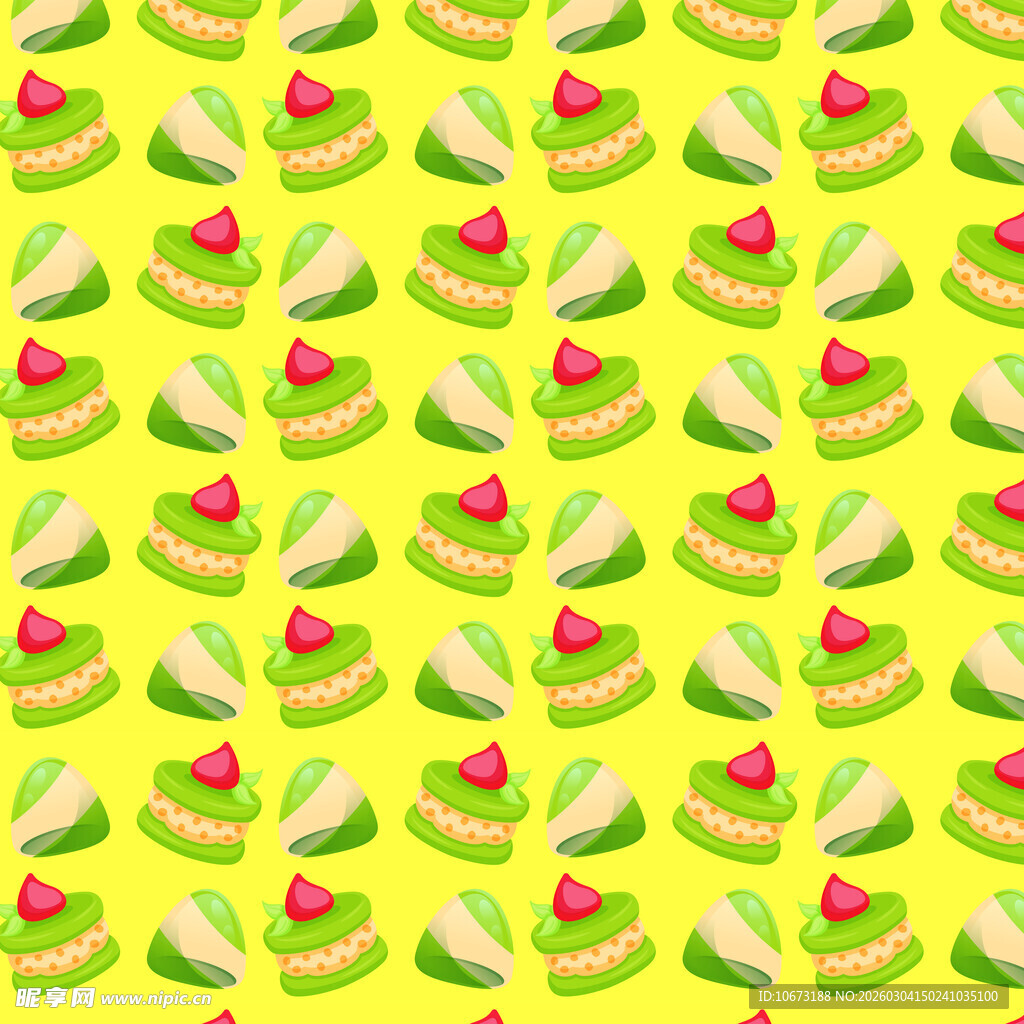 黄色背景的蛋糕图案