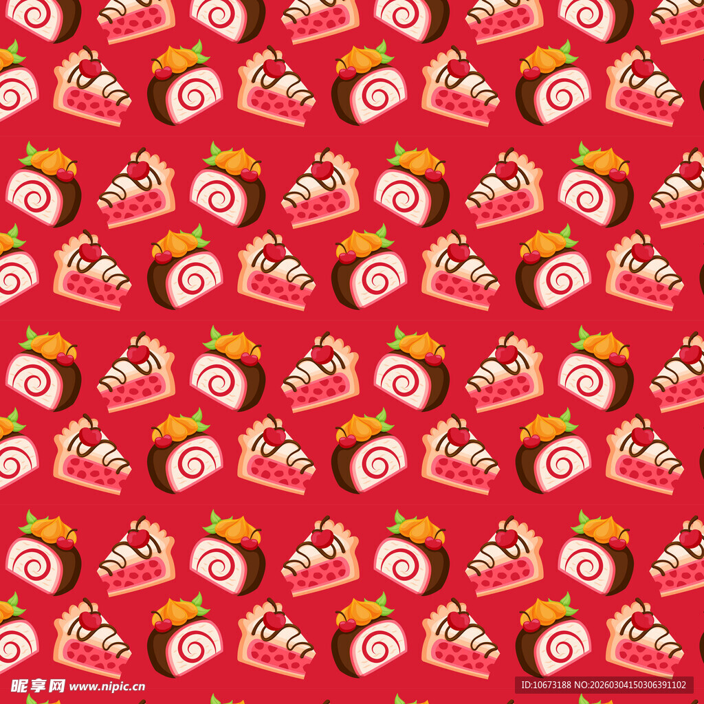 红色背景寿司图案纹理