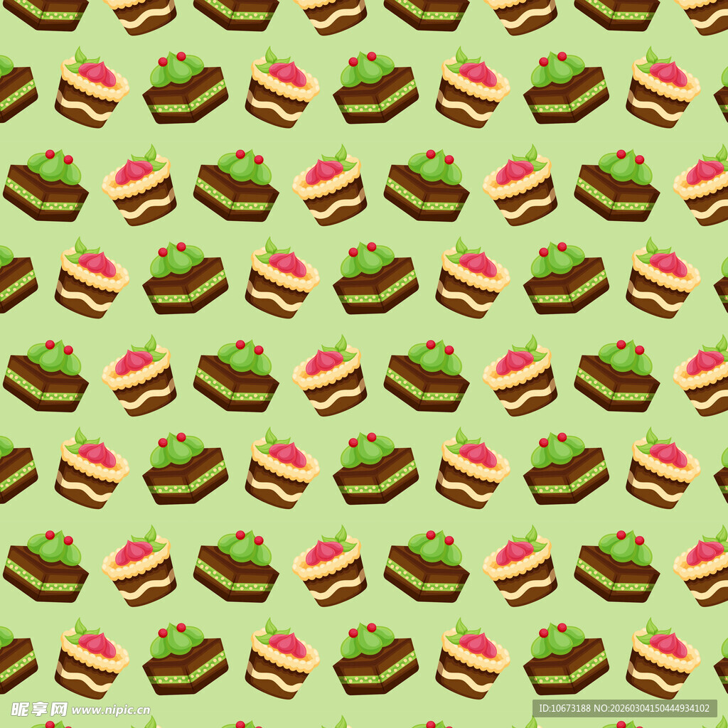 卡通风格多层蛋糕图案背景