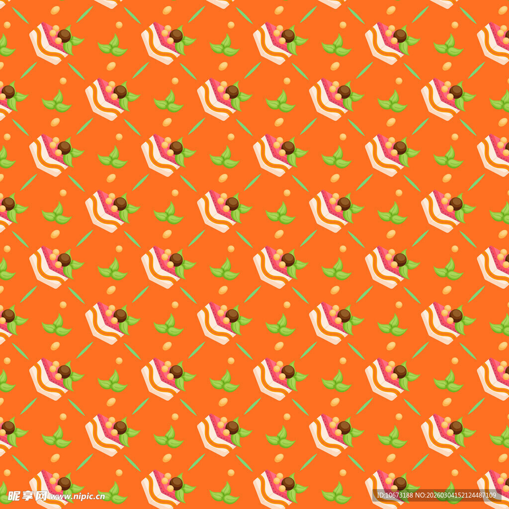 橙色底南瓜图案无缝背景