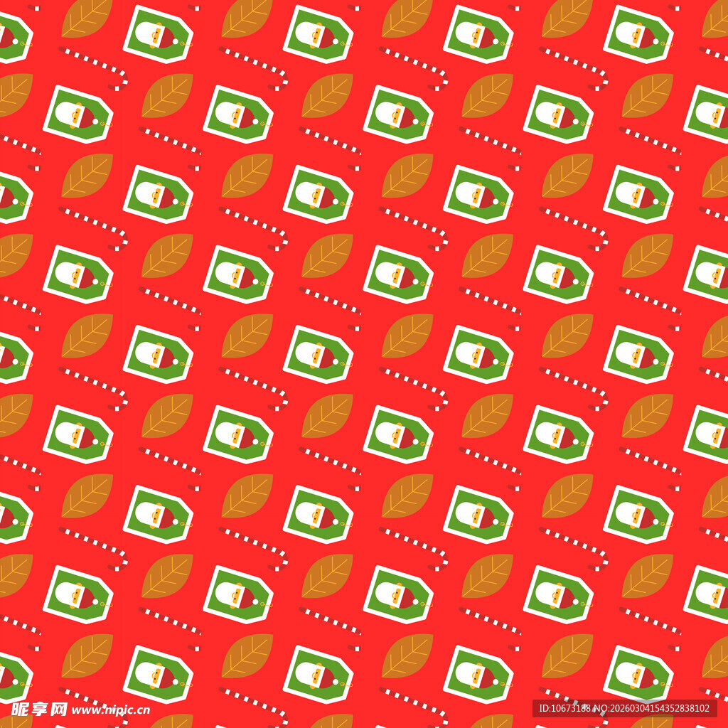 红色背景钱币图案平铺图