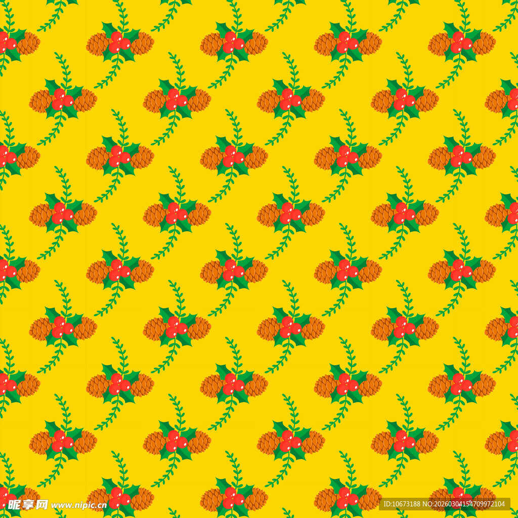黄色背景樱桃图案纹理