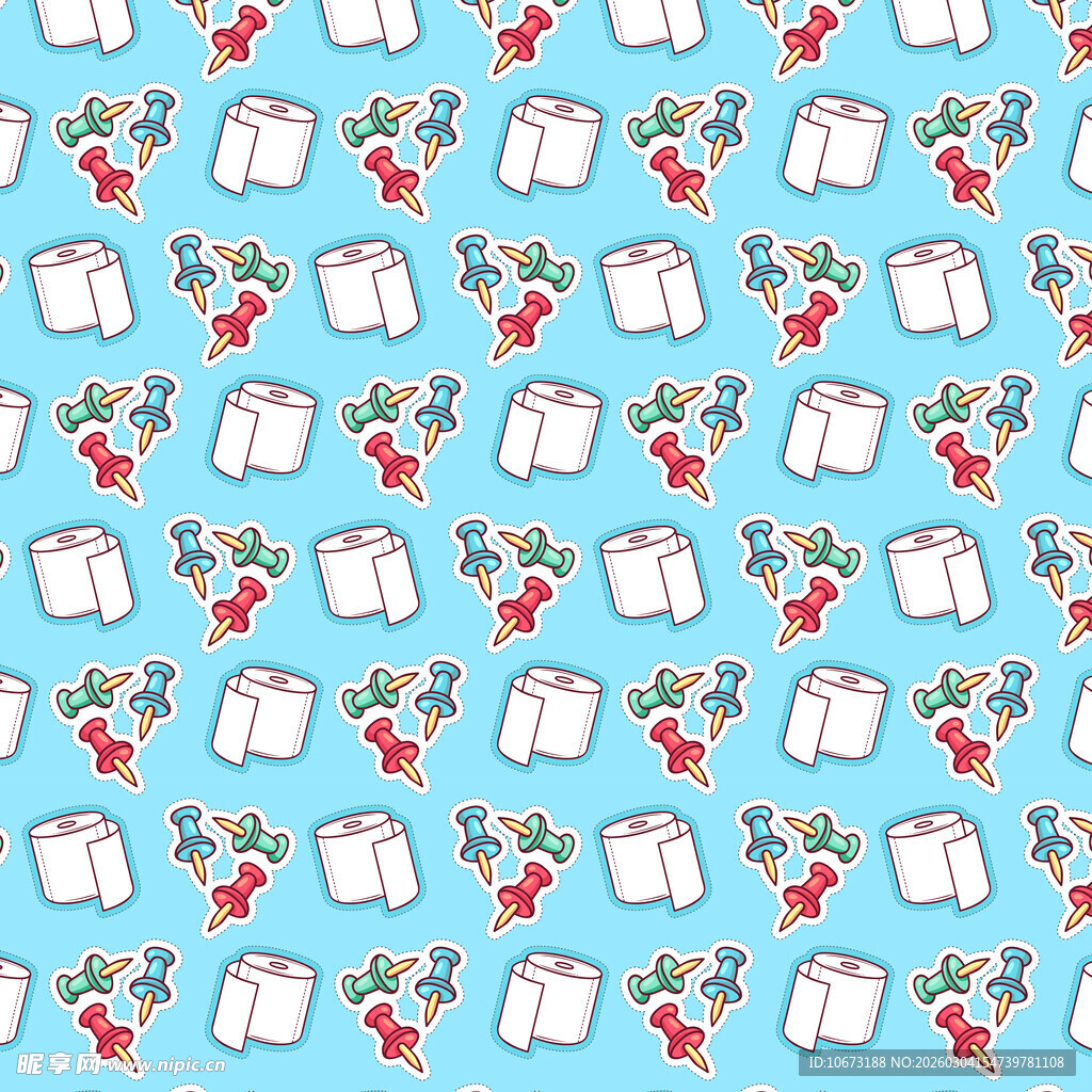 花卉书本图案无缝背景图