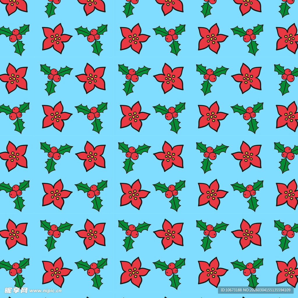蓝色背景圣诞星图案