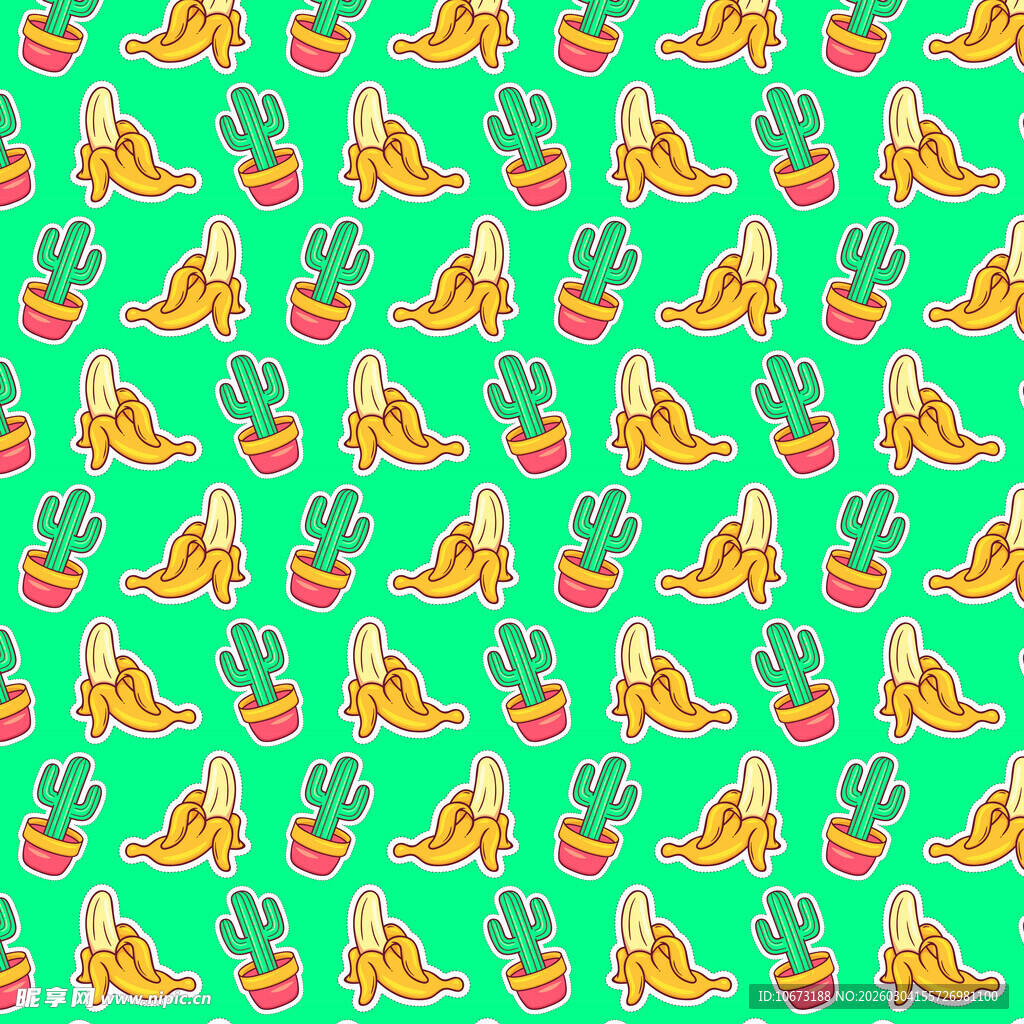 绿色背景的香蕉图案