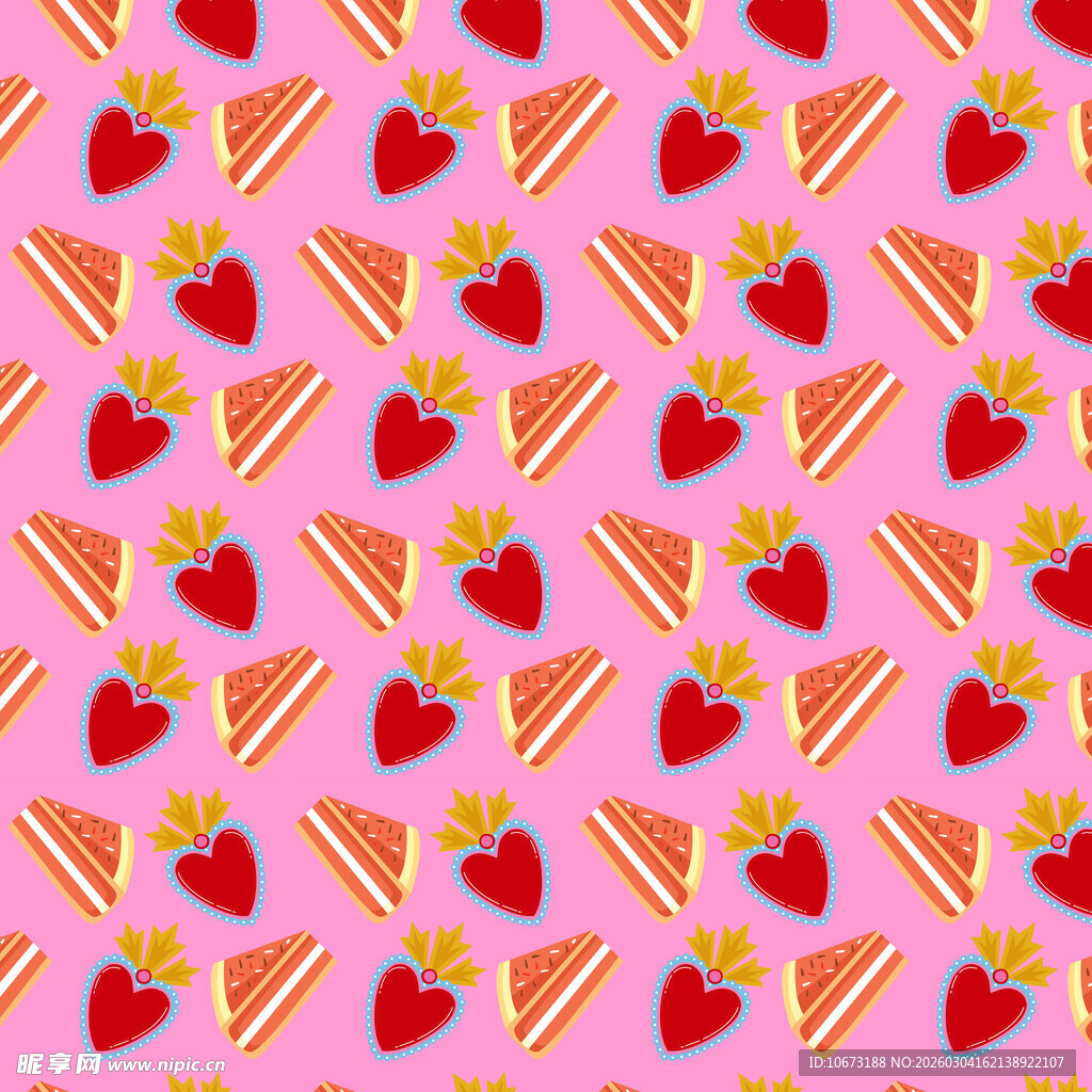 草莓蛋糕粉色可爱图案