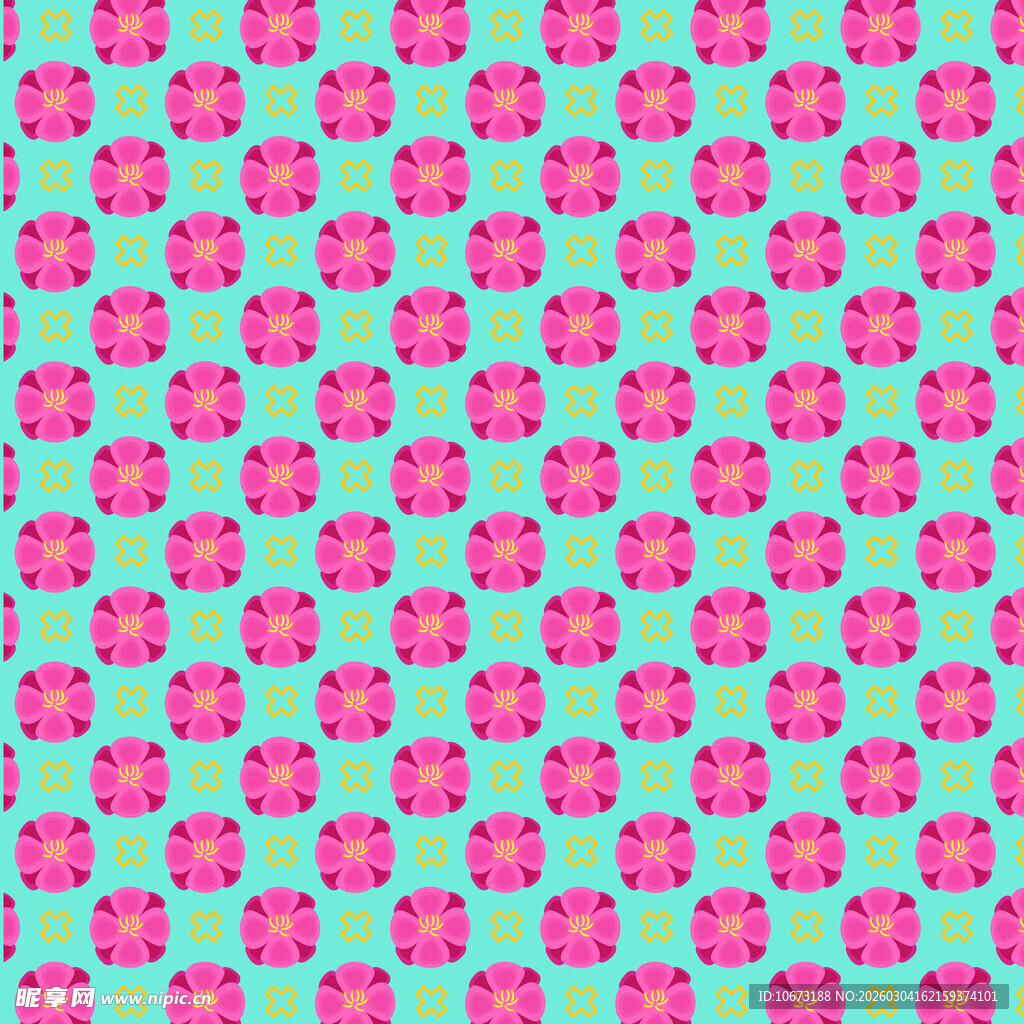 粉绿花卉图案背景