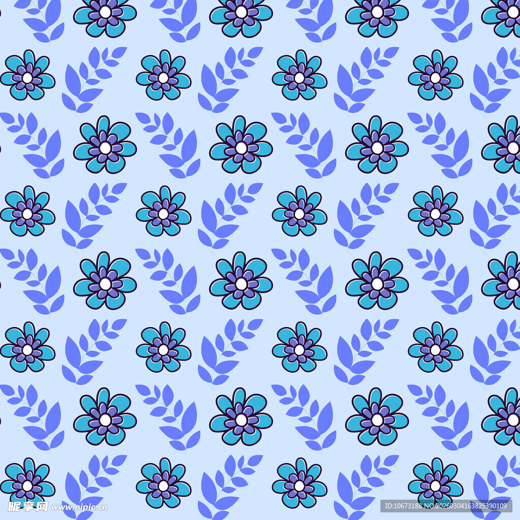 浅蓝色花卉图案背景