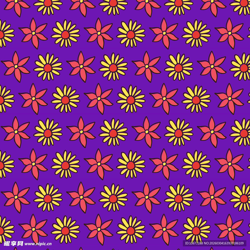 紫色底花卉图案背景