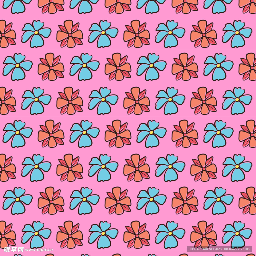 粉色背景花朵图案设计