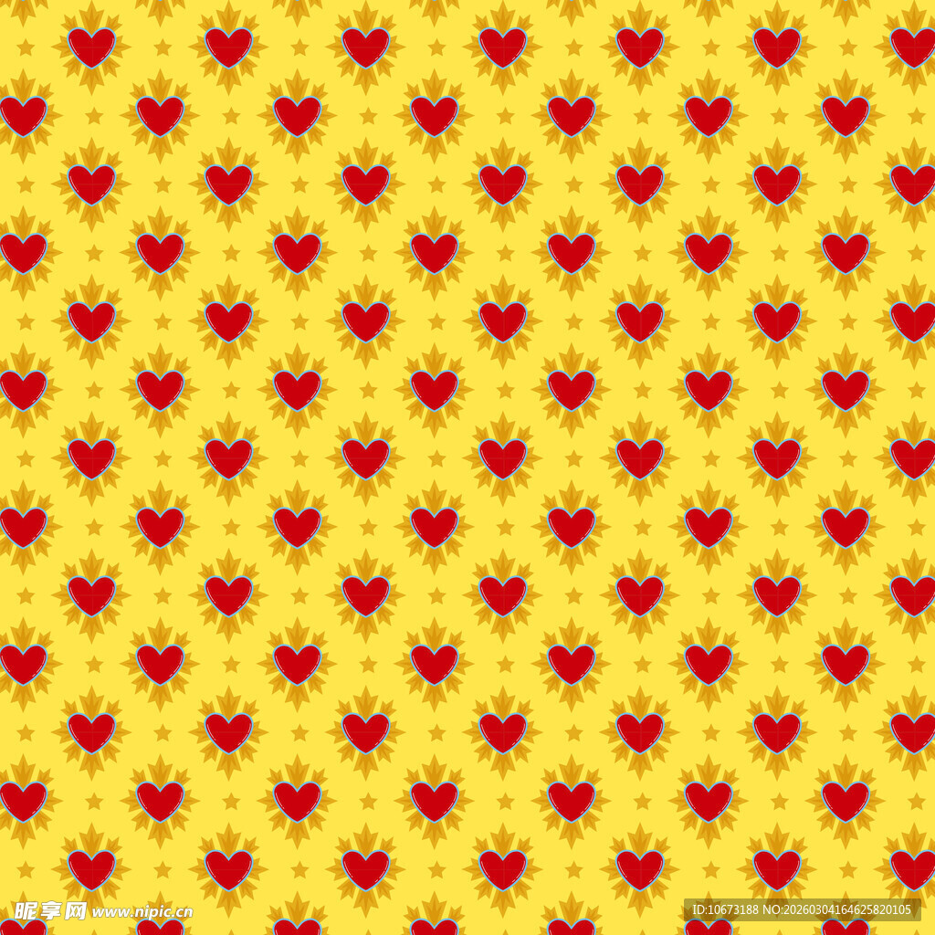 黄色背景红心图案纹理
