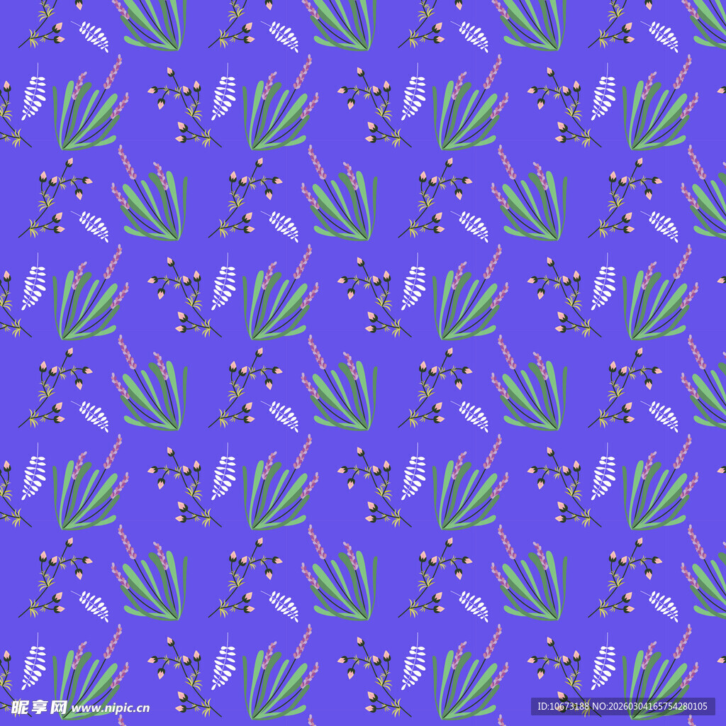 紫色花卉叶子图案背景