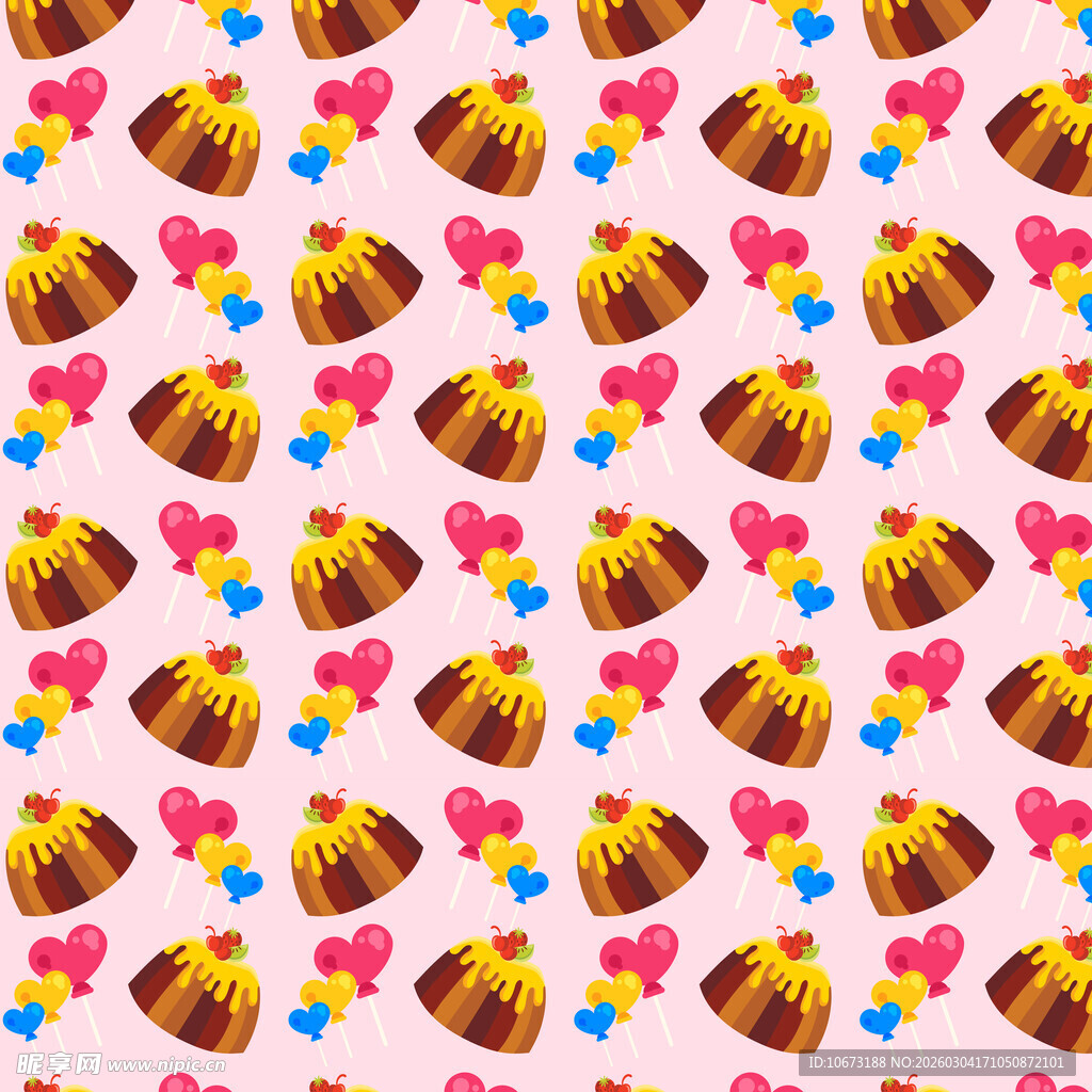 甜蜜糖果爱心图案背景