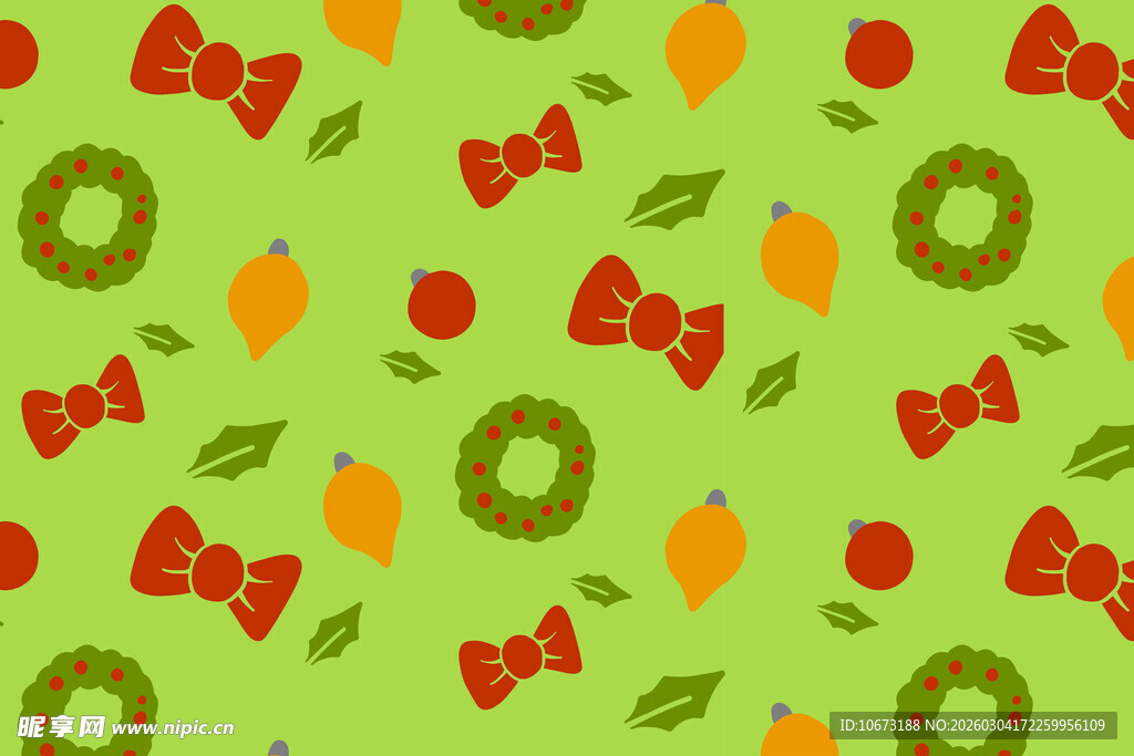 绿色背景多彩图案装饰画