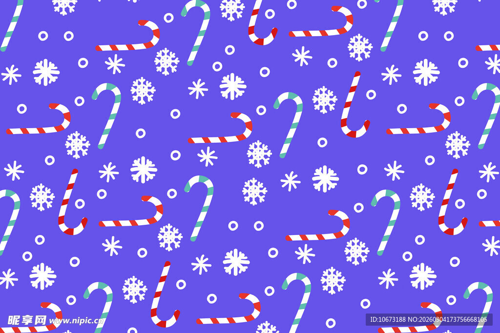紫色圣诞糖果雪花图案