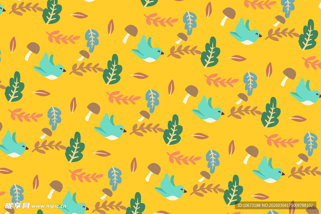 黄色背景仙人掌图案设计