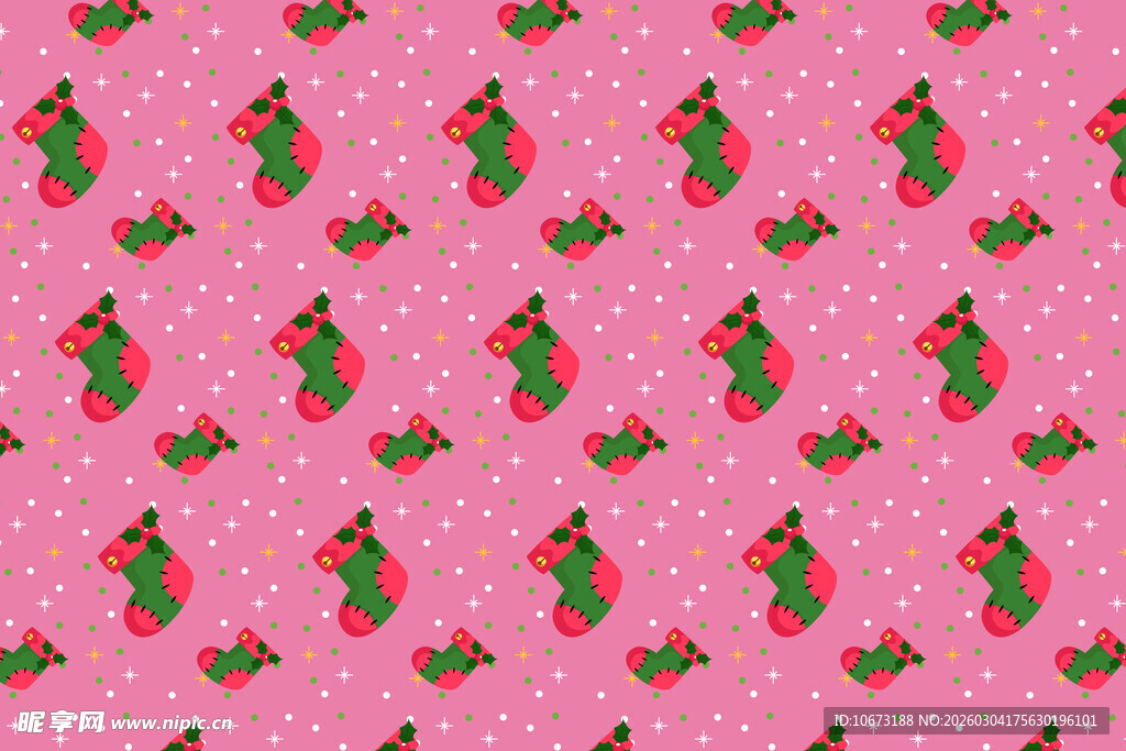 圣诞风狐狸图案粉色背景图