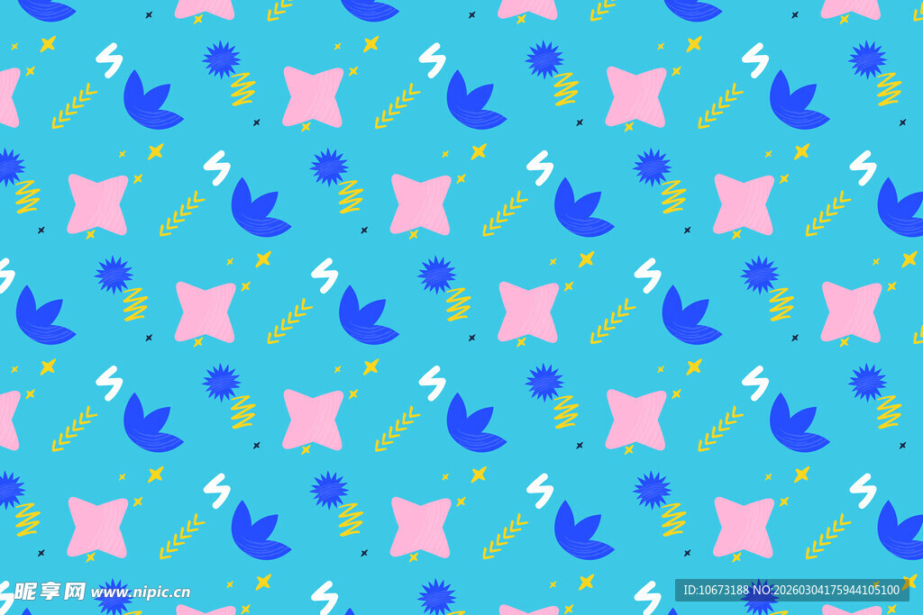 蓝底多彩几何图案背景