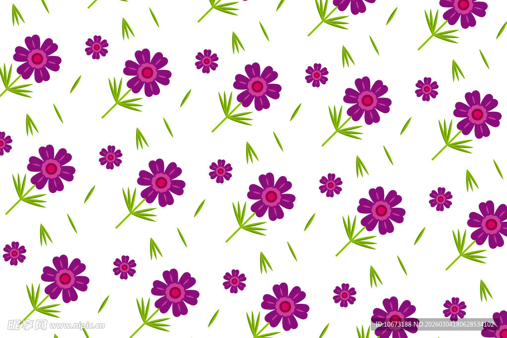紫色小花无缝图案背景