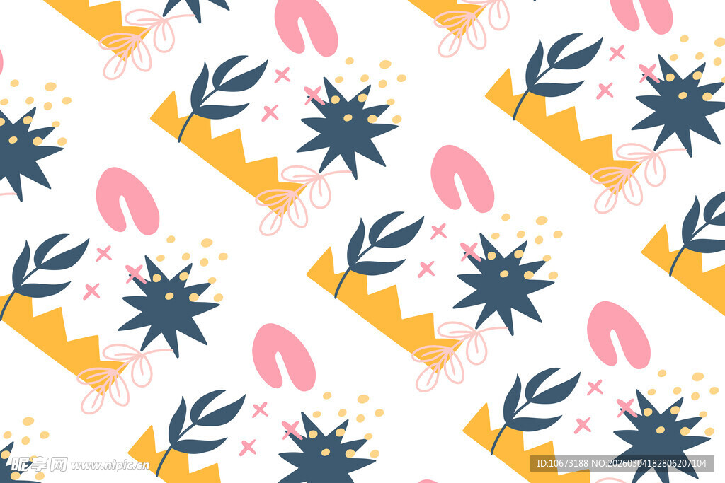 几何花卉图案无缝背景