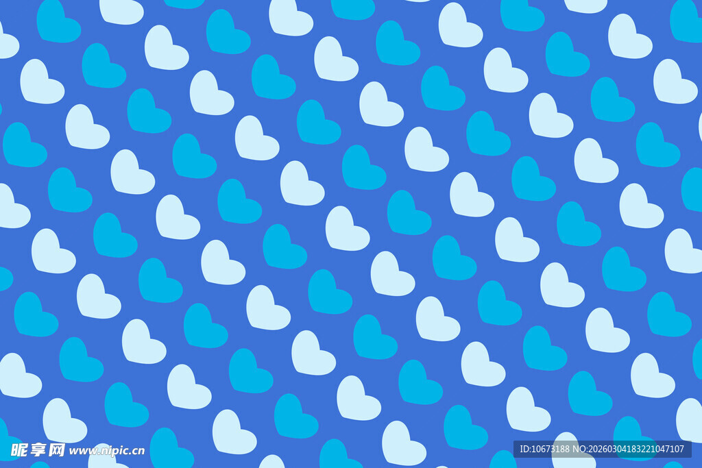 蓝色背景心形图案纹理
