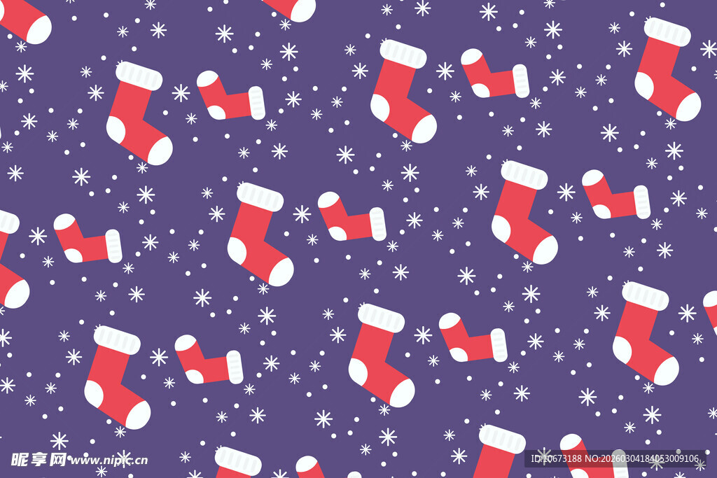 圣诞袜子图案背景图