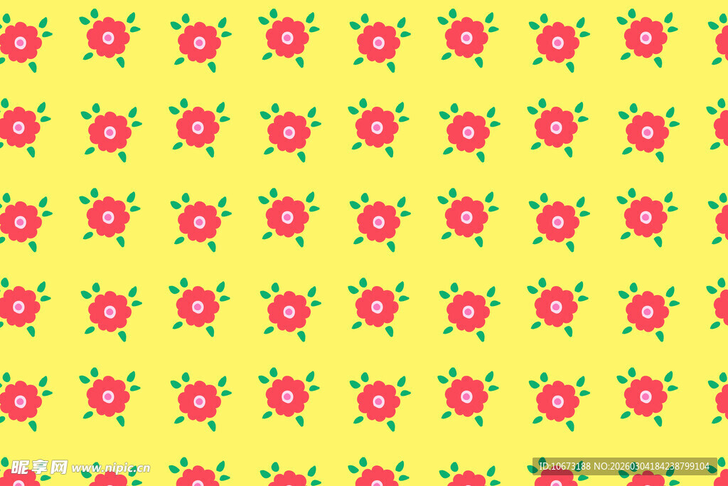 黄色底花卉图案背景
